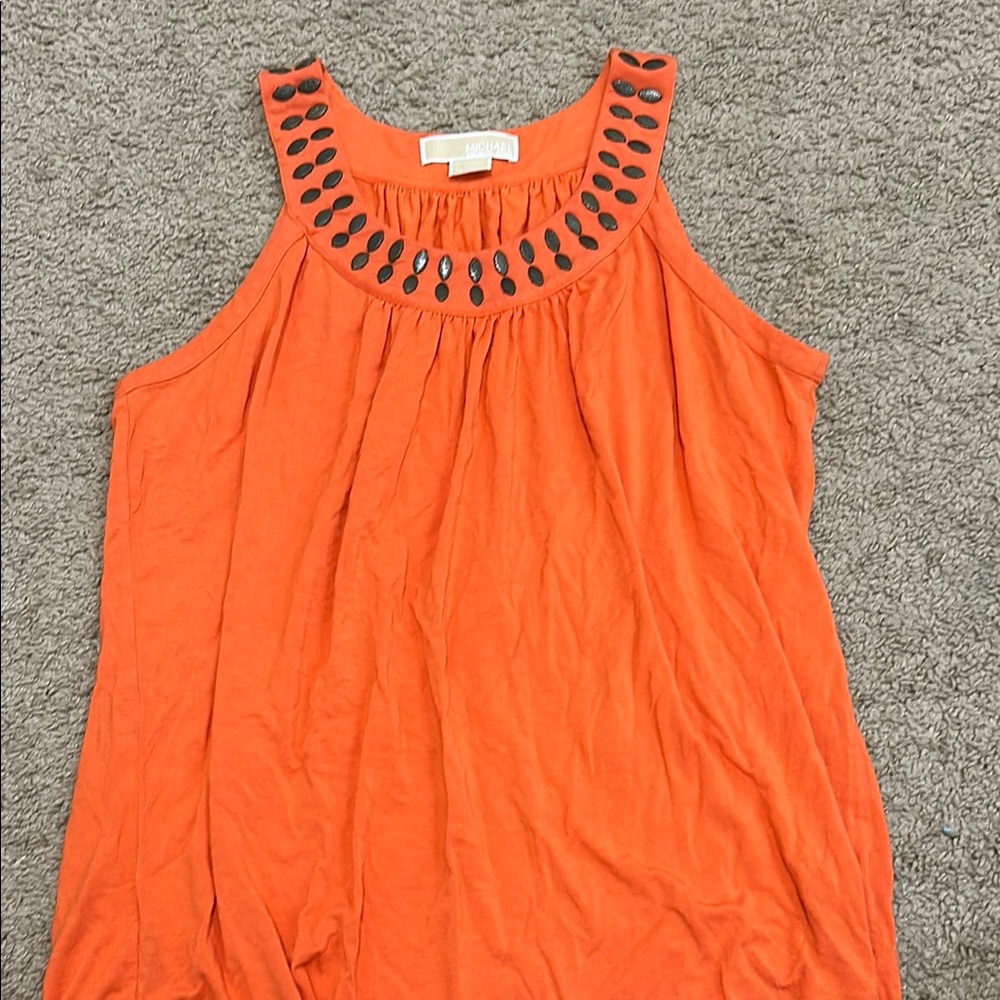 Michael Kors Orange Sleeveless Top w/embellishments